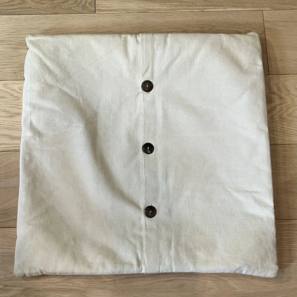 West Elm Yellow and White Throw Pillow Cover 20”x20”